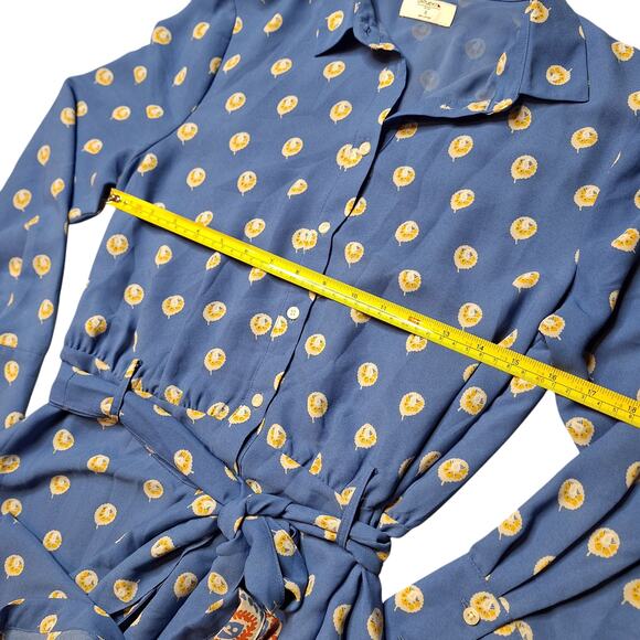 Untuckit size 6 Susan midi dress block print long sleeve button down shirt dress - Picture 6 of 11